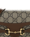 GG Supreme Monogram Mini Horsebit 1955 Shoulder Bag Beige Brown Sugar