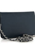 Caviar Timeless CC Wallet on Chain WOC Navy Blue