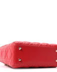 Lambskin Cannage Small Lucky Badges Lady D1OR Red