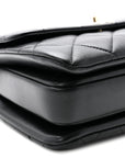 Lambskin Quilted Small Trendy CC Dual Handle Flap Bag Black