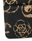 Calfskin Quilted Graffiti Pyramid Wallet On Chain WOC Black