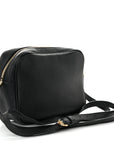 Pebbled Calfskin Small Soho Disco Bag Black