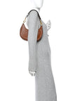 Smooth Calfskin Medium Strap Ava Shoulder Bag Tan