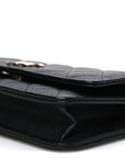 Caviar Quilted Striated CC Wallet On Chain WOC Black