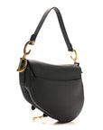 Grained Calfskin Saddle Bag Black