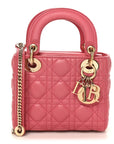 Lambskin Cannage Mini Lady D1OR Pink