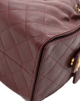 Caviar Quilted Small CHNL 25 Handbag Burgundy