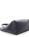 Shiny Calfskin Large Puzzle Fold Tote Abyss Blue
