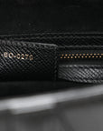 Grained Calfskin Saddle Bag Black