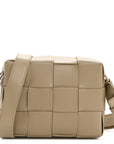 Lambskin Maxi Intrecciato Cassette Camera Bag Travertine