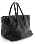 Glace Calf Twin Pocket Tote Black