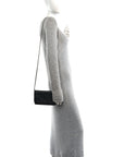 Lambskin Camellia Embossed Wallet on Chain WOC Black