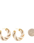 Sterling Silver Nappa Twist Hoop Earrings Gold
