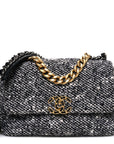 Tweed Quilted Medium CHNL 19 Flap Grey