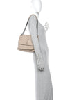 Crinkled Calfskin Matelasse Monogram Medium Niki Chain Satchel Gold Sand