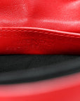 Chevre Gold Metallic Edge Hardware Envelope Clutch Rouge Grenade