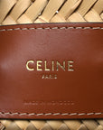 Raffia Calfskin Triomphe Medium Panier Tan