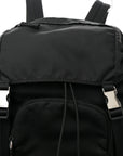 Tessuto Nylon Montagna Double Buckle Backpack Black