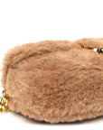 Faux Fur Calfskin Mini The Teddy J Marc Shoulder Bag Camel