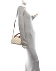 Triomphe Canvas Calfskin Small Boston Bag White