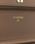Caviar Quilted CC Turnlock Wallet On Chain WOC Brown