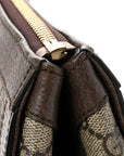 GG Supreme Monogram Web Medium Ophidia Tote Bag Brown