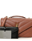 Lambskin Chevron Quilted Small Loulou Hortensia