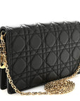 Lambskin Cannage Lady D1OR Pouch Black