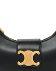 Smooth Calfskin Medium Strap Ava Triomphe Shoulder Bag Black