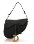 Grained Calfskin Saddle Bag Black