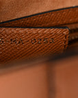 Grained Calfskin Saddle Bag With Strap Camello