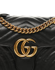 Calfskin Matelasse Mini GG Marmont Shoulder Bag Black