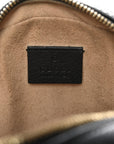 Grained Calfskin Web Mini Ophidia Round Shoulder Bag Black