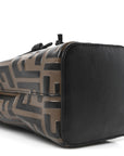 Vitello Liberty F is FNDI Bi-Color FF 1974 Embossed Mini Mon Tresor Bucket Bag Maya Black