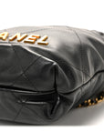 Shiny Calfskin Quilted Mini CHNL 22 Black