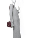Caviar Quilted Small Business Affinity Flap Burgundy