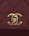 Caviar Quilted Small Business Affinity Flap Burgundy