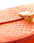 Snakeskin Medium Classic Box Flap Orange