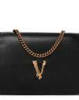 Vitello Mini Virtus Chain Clutch Black