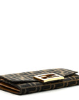 Fabric Jacquard FF 1974 Continental Wallet On Chain Tobacco Moro