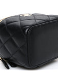 Caviar Quilted Mini Vanity Case With Chain Black