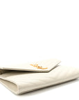 Grain De Poudre Matelasse Chevron Monogram Envelope Clutch Blanc Vintage