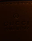 GG Supreme Monogram Textured Calfskin Small Emblem Shoulder Bag Beige Dark Brown