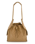 Caviar Quilted Medium CHNL 25 Handbag Dark Beige