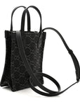 Denim Cuoio Harness GG Monogram Mini Ophidia Tote Bag Black Medium Grey