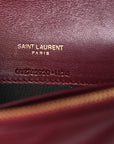 Calfskin Matelasse Chevron Monogram Envelope Chain Wallet Rouge Merlot