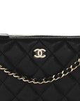 Caviar Quilted Purse With Chain Black