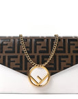 Vitello Cruise F is FNDI Bi-Color FF 1974 Embossed Medium Envelope Wallet On Chain Maya Black White