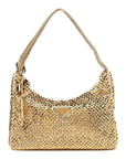 Satin Crystal Mini Re-Edition 2000 Bag Platino