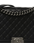 Calfskin Quilted New Medium Boy Flap Black